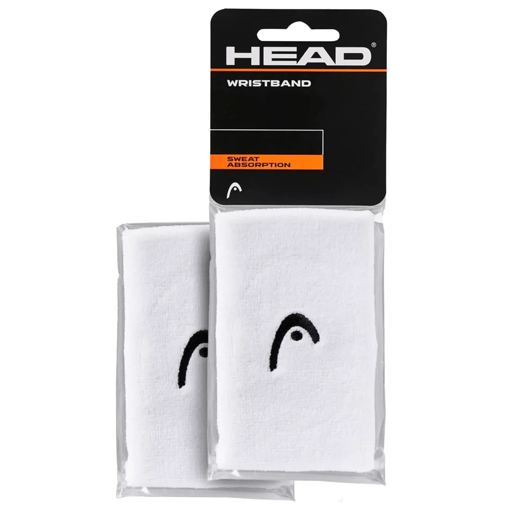 HEAD Wristband 5″ White 2 piece