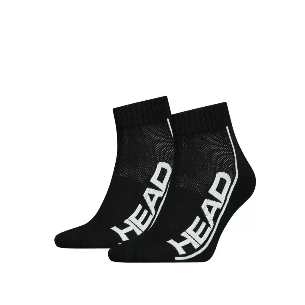 HEAD Socks Stripe Quarter 2 Pairs Black Racket Shop Dubai | Shop Padel Rackets & Equipment