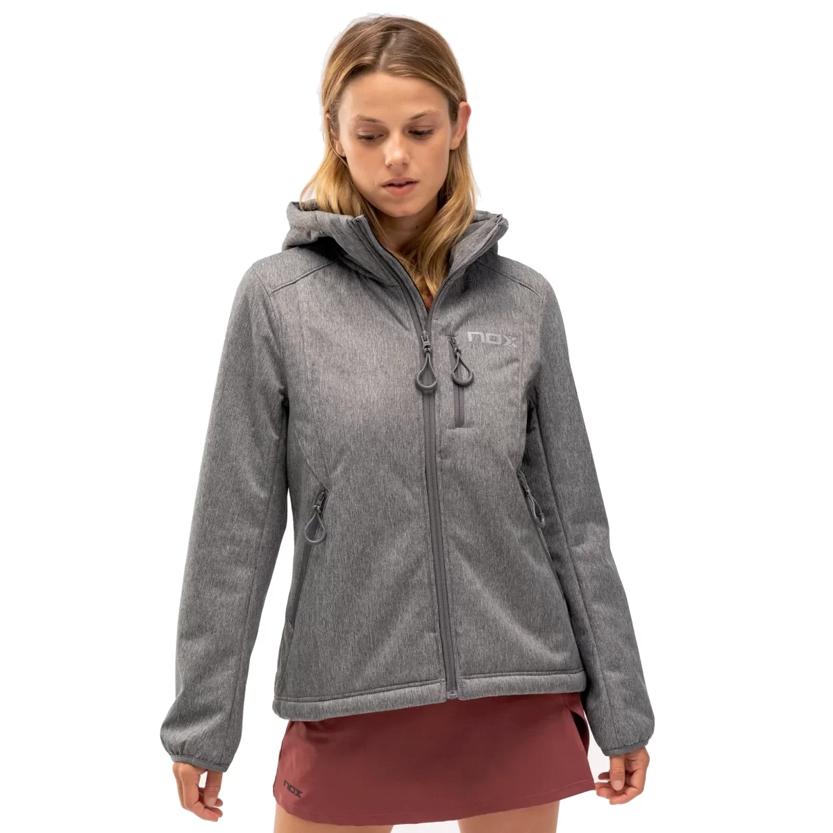 NOX Padel Jacket Pro Soft Shell Grey 1 - RacketShop.ae buy Padel Rackets, padel shoes, padel bag, padel equipment, padel ball, padel clothes, Best Price, Express delivery. Racket shop Padel Store in Dubai