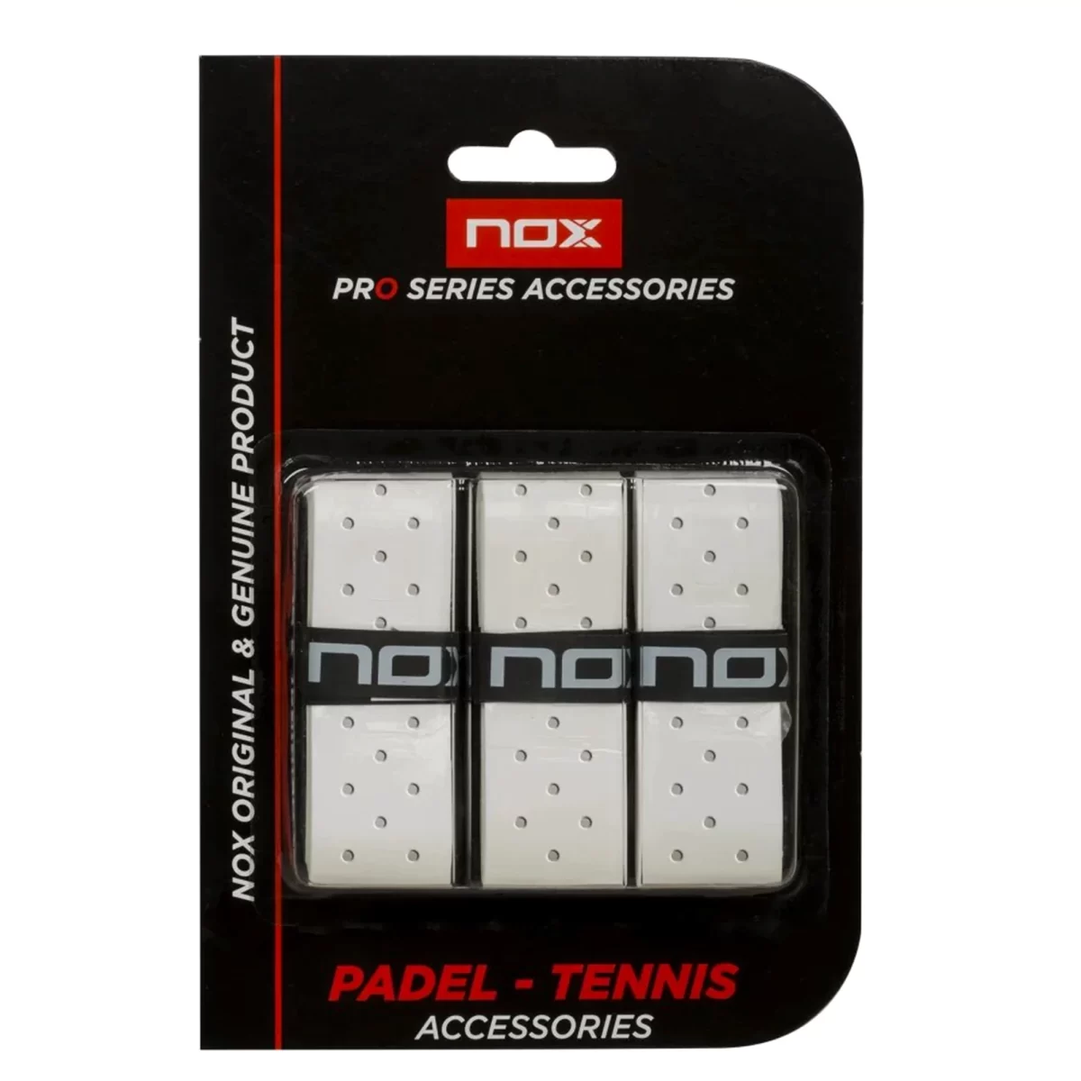 NOX Padel Overgrip Pro 3 Perforated 3 Unit White - RacketShop.ae buy Padel Rackets, padel shoes, padel bag, padel equipment, padel ball, padel clothes, Best Price, Express delivery. Racket shop Padel Store in Dubai