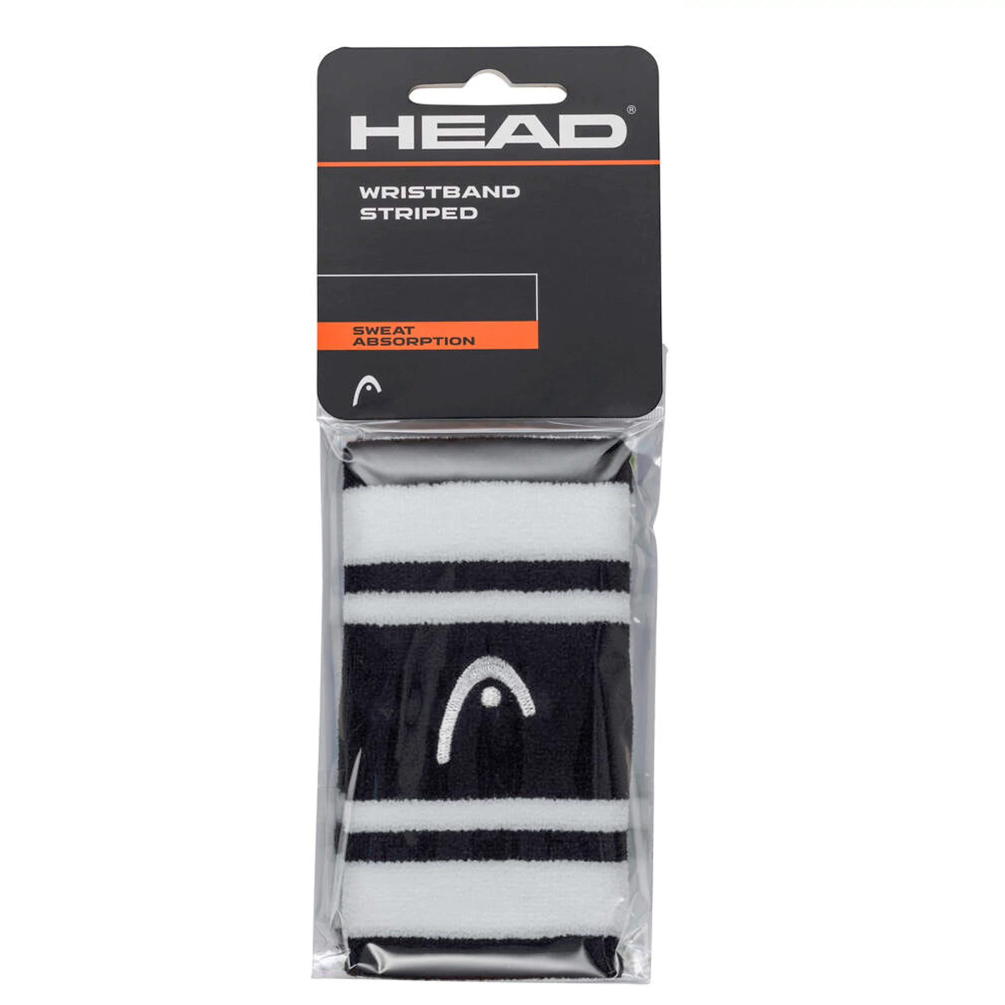 HEAD Wristband 5″ Black White 2 Pieces