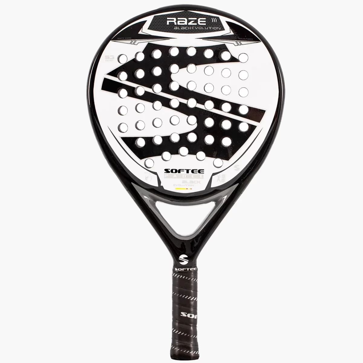 SOFTEE Padel Racket Raze Evolution Black 1 - RacketShop.ae buy Padel Rackets, padel shoes, padel bag, padel equipment, padel ball, padel clothes, Best Price, Express delivery. Racket shop Padel Store in Dubai