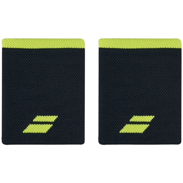 BABOLAT Wristband Logo Jumbo 5″ Black Green 2 Pieces
