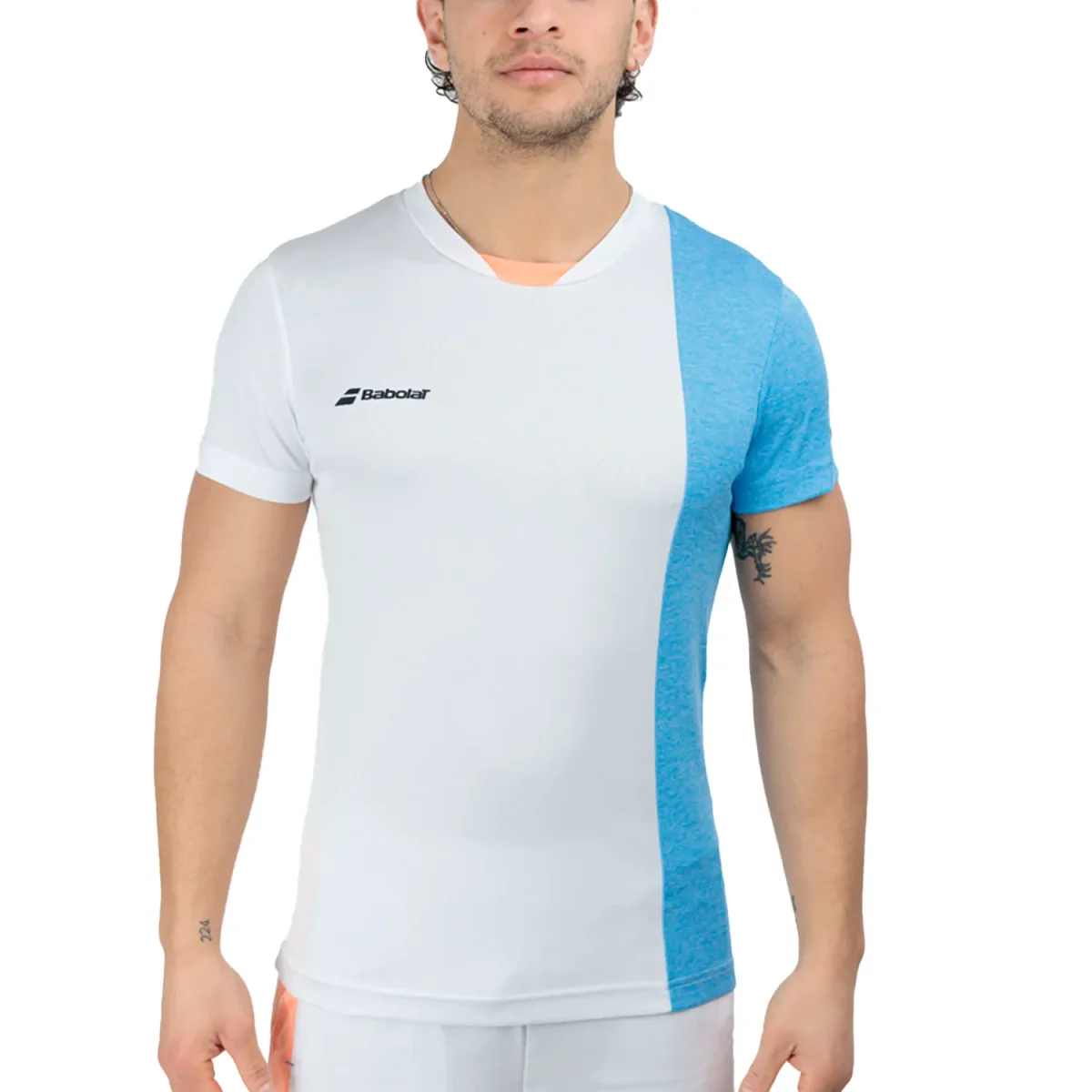 BABOLAT Tshirt Crew Neck White Blue
