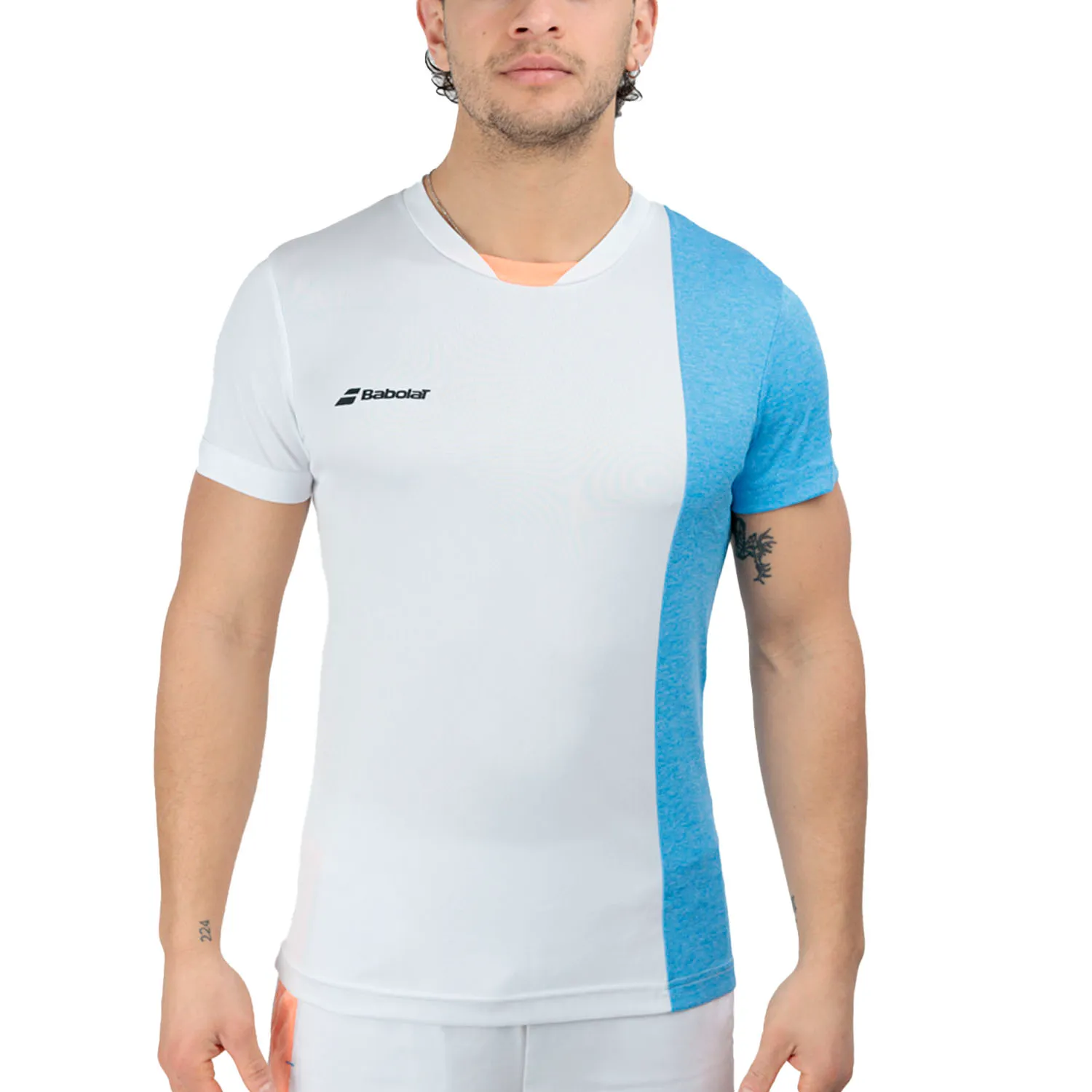 BABOLAT Tshirt Crew Neck White Blue