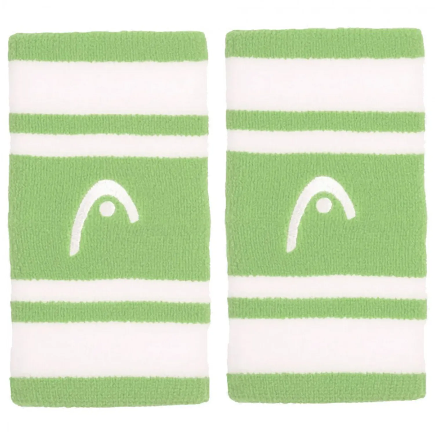 HEAD Wristband 5″ Green White 2 Pieces