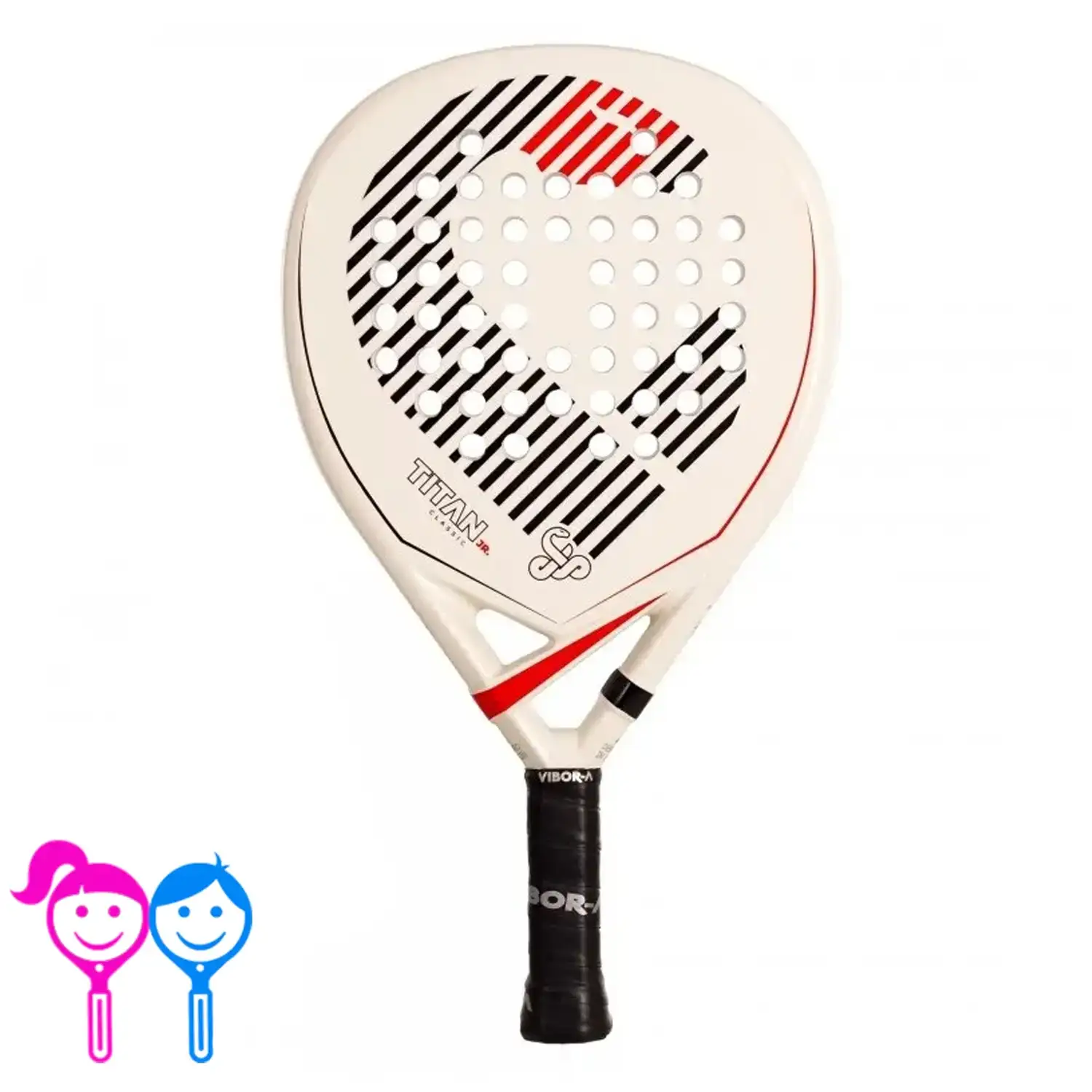 VIBOR-A Padel Racket Titan Junior Classic white 
