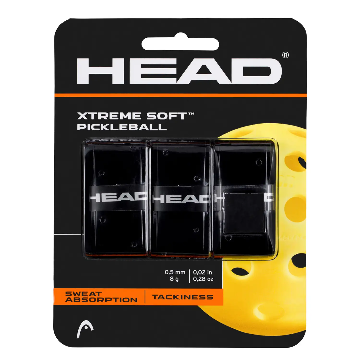 HEAD Pickleball Overgrip Xtreme Soft Black x3  