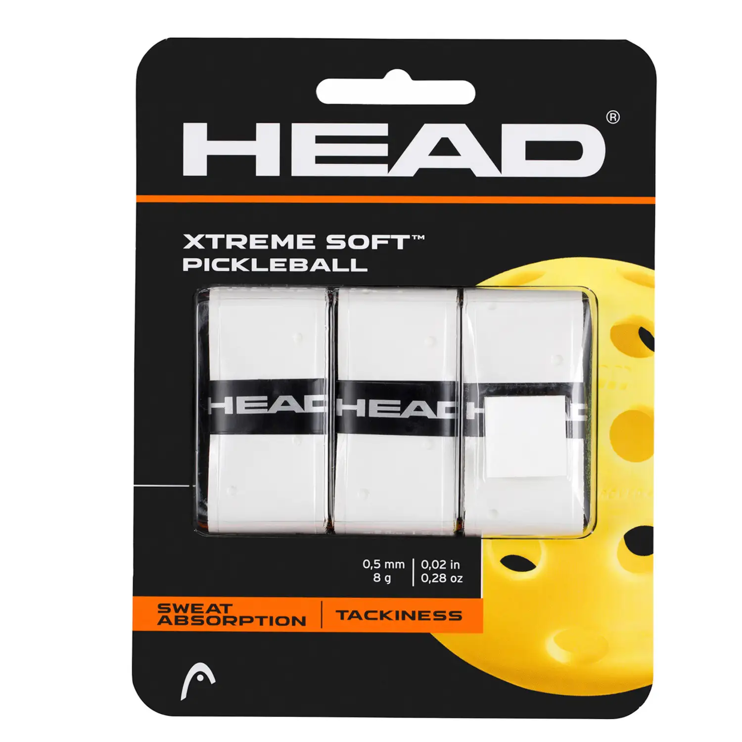 HEAD Pickleball Overgrip Xtreme Soft White x3