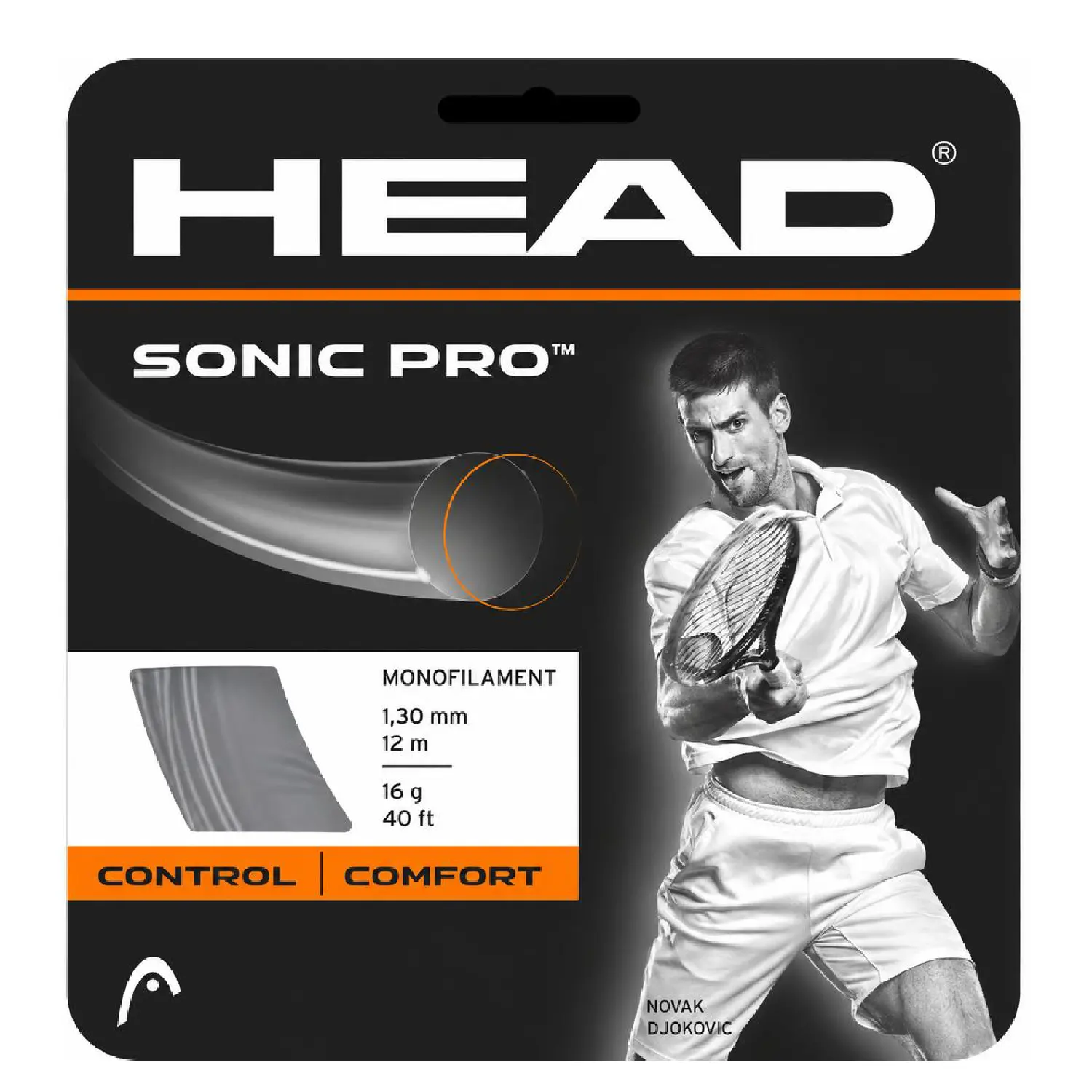 HEAD Tennis string Sonic Pro 1.30 Black