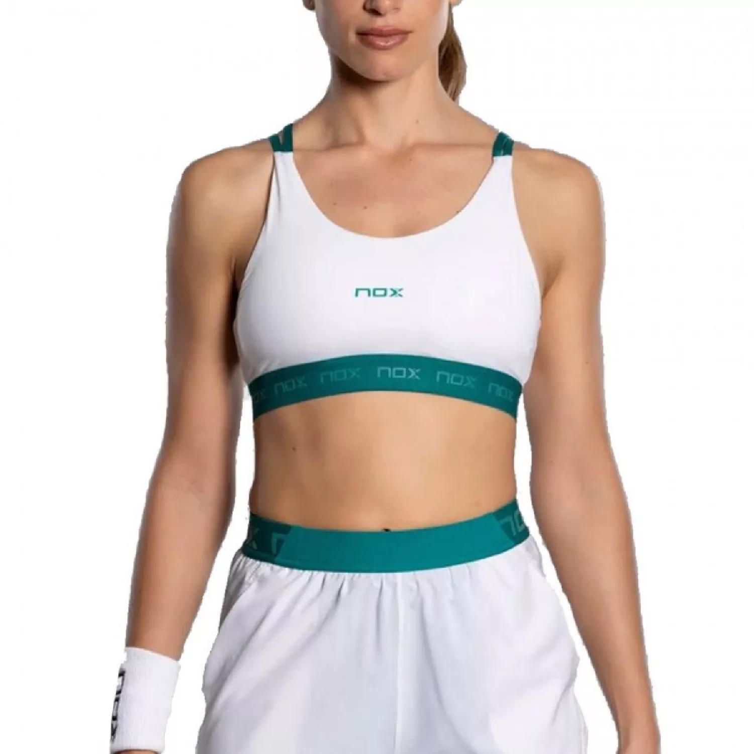 NOX Padel Top Sportd bra Pro White Ivy Green